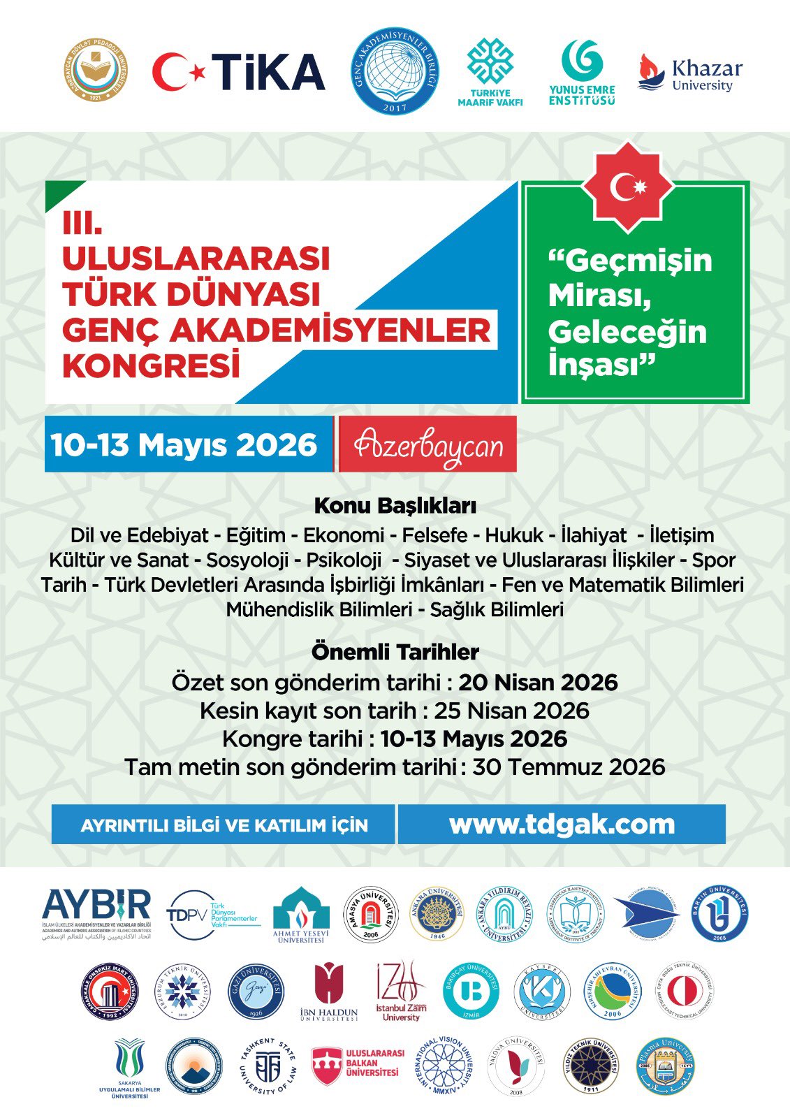 Dr. Öğr. Üyesi Fatih Ekici TDGAK 2026’ya Katıldı