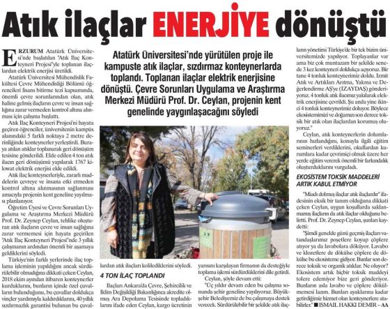 Atık İlaçlar Enerjiye Dönüştü.