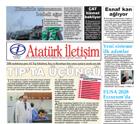 Atatürk İletişim Gazetesi’nin 107. Sayısı Yayımlandı