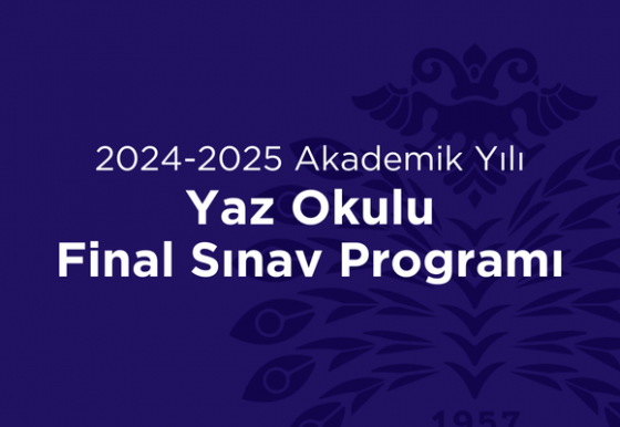 Yaz Okulu Final Sınav Programı