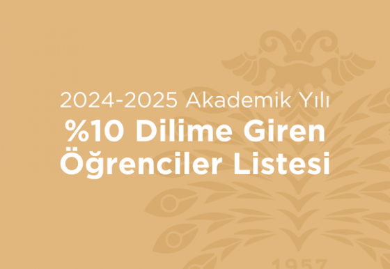 %10 Dilime Giren Öğrenciler Listesi
