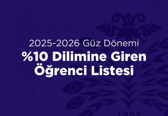 %10 Dilime Giren Öğrenci Listesi