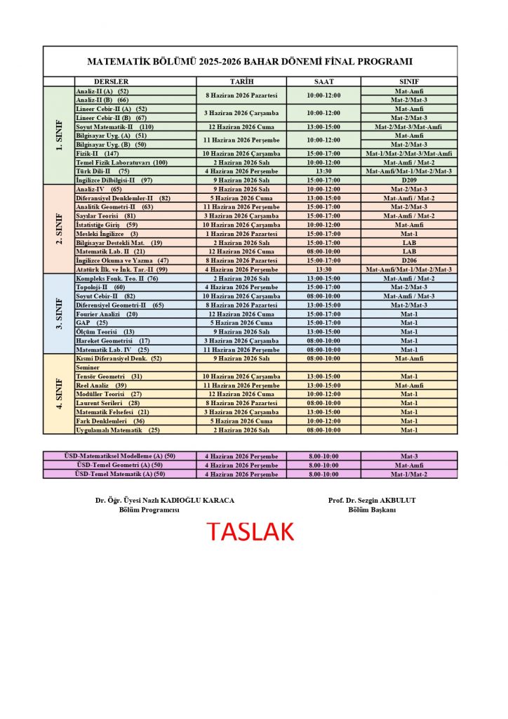 Matematik Bölümü 2025-2026 Bahar Final Programı_page-0001