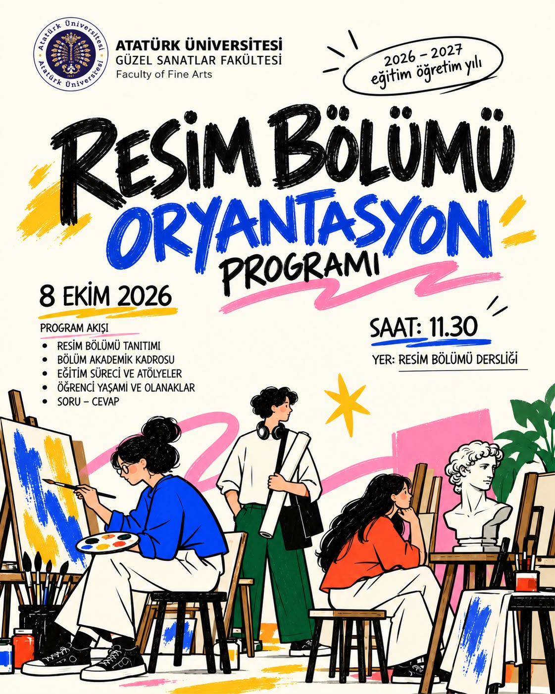 2026-2027 Eğitim Öğretim Yılı Güz Dönem Resim Bölümü Oryantasyon Programı