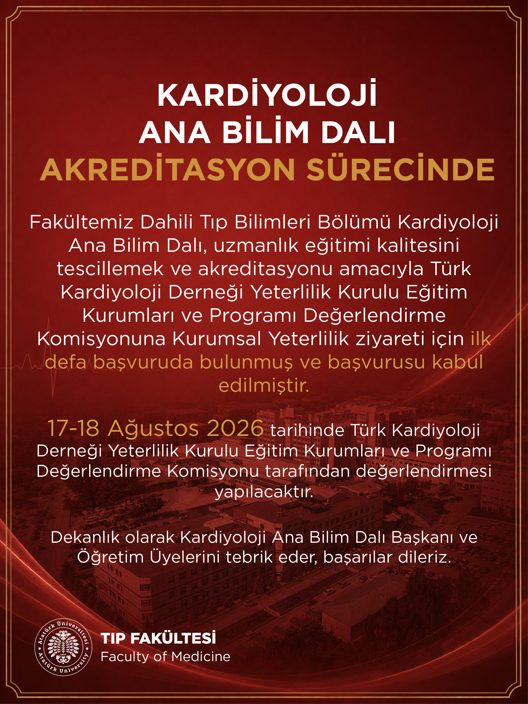 Kardiyoloji Ana Bilim Dalımız Akreditasyon Sürecinde