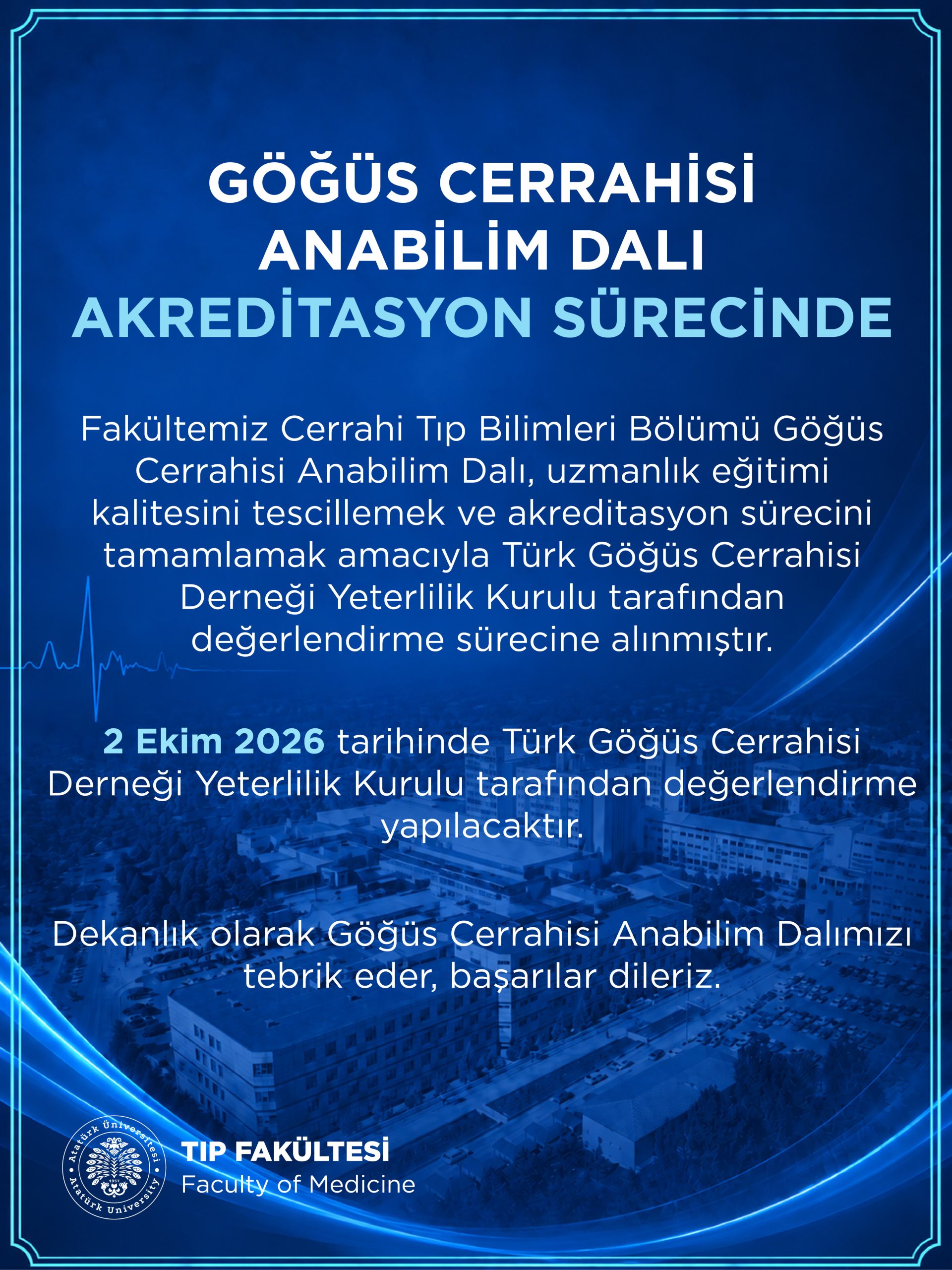 Göğüs Cerrahisi Anabilim Dalımız Akreditasyon Sürecinde