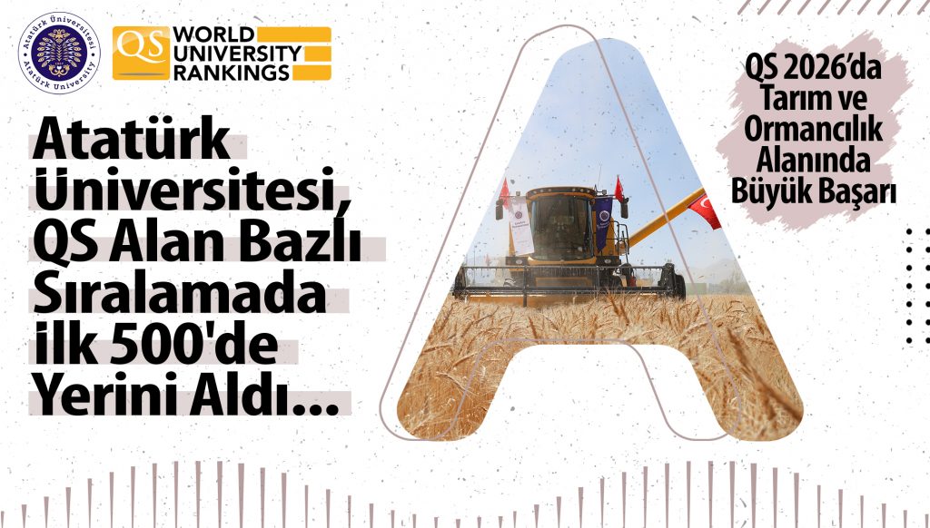 Atatürk Üniversitesi, QS Alan Bazlı Sıralamada İlk 500’de Yerini Aldı… QS 2026’da Tarım ve Ormancılık Alanında Büyük Başarı…