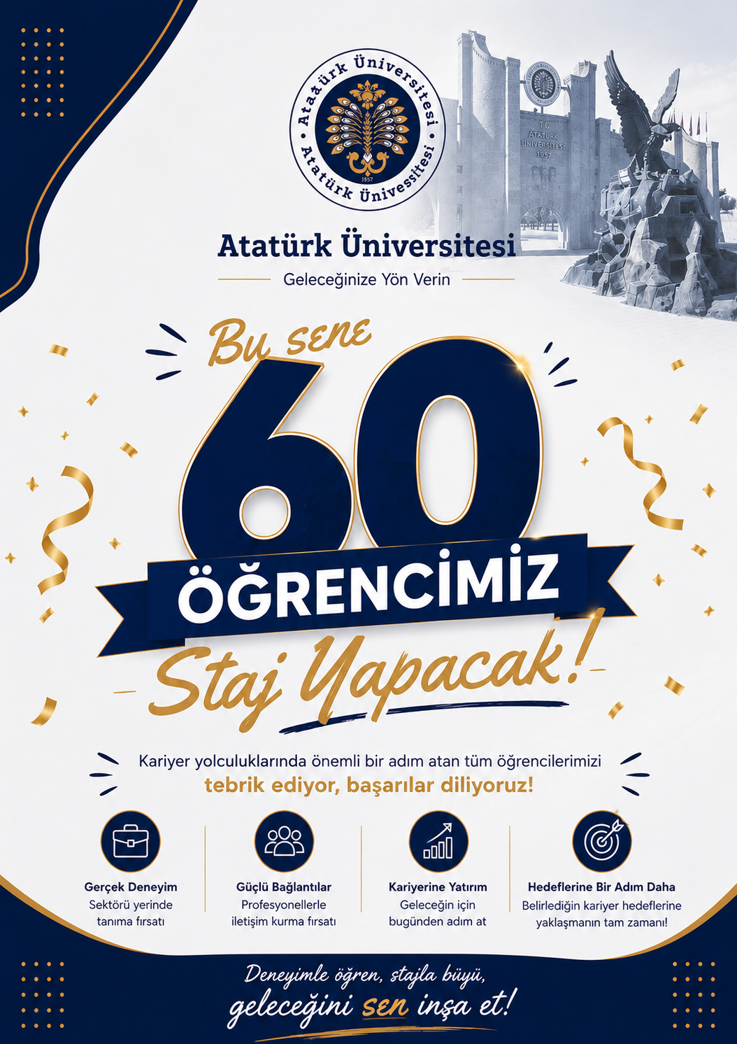 Yaz Döneminde 60 Öğrencimizin Staj Başvurusu Kabul Edilmiştir.